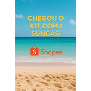 Kit 3 Sungas Boxer Masculino Estampada Moda Praia e Piscina - Oferta na Shopee