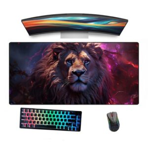 Mouse Pad Gamer Borda Costurada Estampado Leão Colorido - Oferta na Shopee