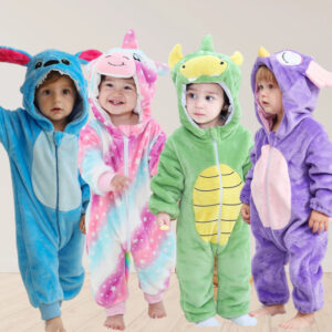 Pijama Infantil Menino Menina Inverno Quentinho Plush Kigurumi Pelúcia Stitch com Zíper Bichinhos - Oferta na Shopee