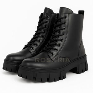 Bota Coturno Feminino Legítimo Tratorada Zipér Blogueira Cano Medio Confortável - Oferta na Shopee