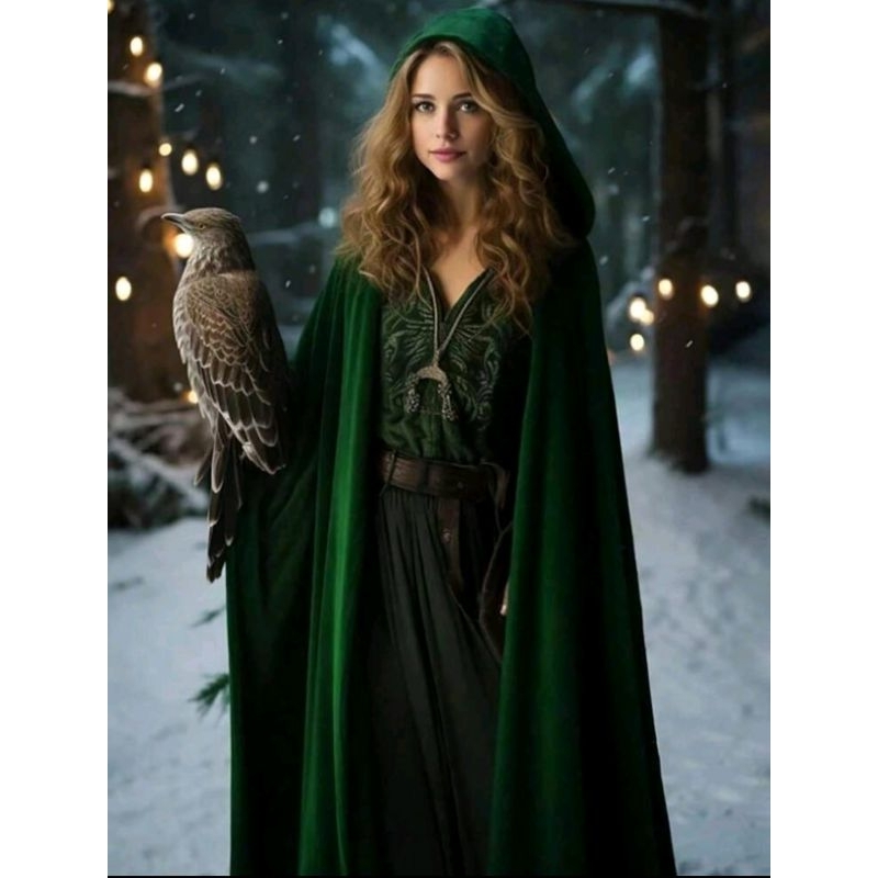 1 Peça Capa com Capuz Tipo Veludo ou cetim para Festa e Fantasias, Medieval, Celta, Bruxa, Halloween, Cosplay, Unissex 1 Peça Capa com Capuz Tipo Veludo ou cetim para Festa e Fantasias, Medieval, Celta, Bruxa, Halloween, Cosplay, Unissex