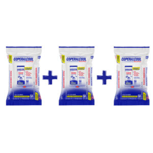 Kit 3 Lenços Umedecidos Coperalcool Bacfree 50un 70° - Oferta na Shopee