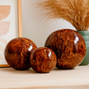 trio de esferas bolas ceramica efeito marmorizado enfeite decoração centro de mesa - Oferta na Shopee