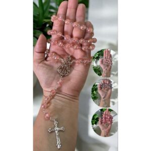 Terço católico 49 cm de cristal Nossa Senhora Aparecida - Oferta na Shopee
