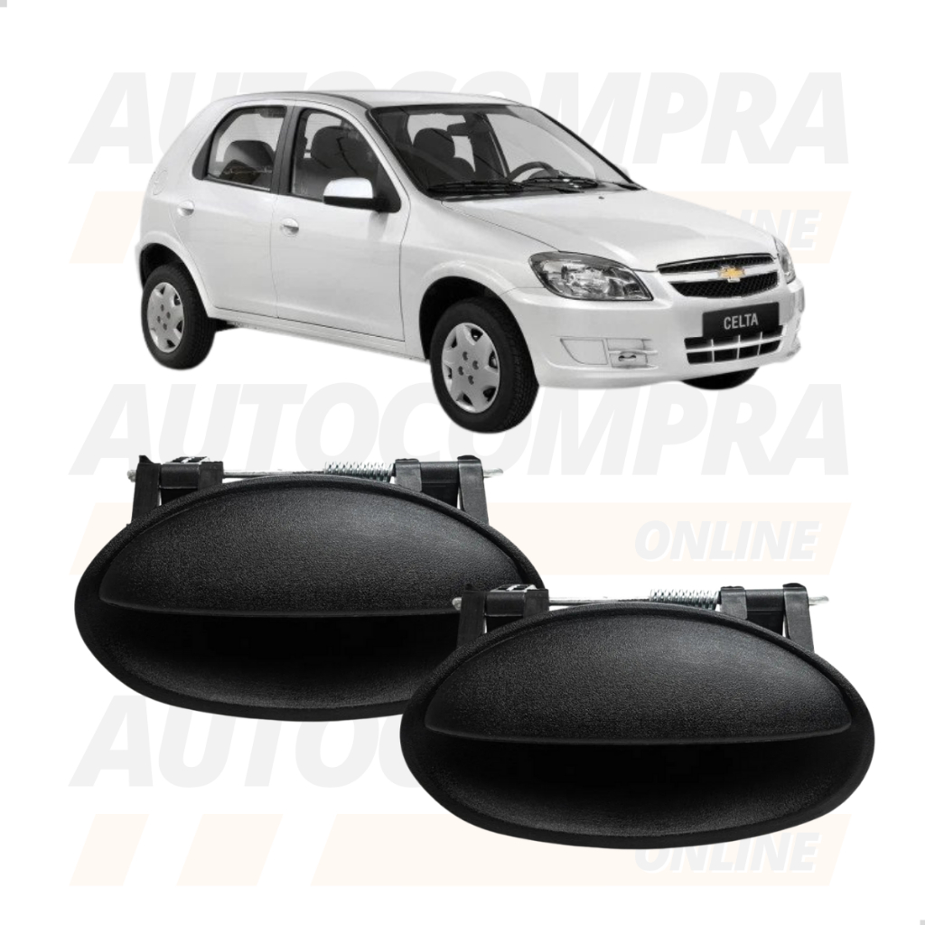 Par Maçaneta Externa Porta Traseira Lado Esquerdo e Direito GM Chevrolet Celta 2000 a 2015 Par Maçaneta Externa Porta Traseira Lado Esquerdo e Direito GM Chevrolet Celta 2000 a 2015