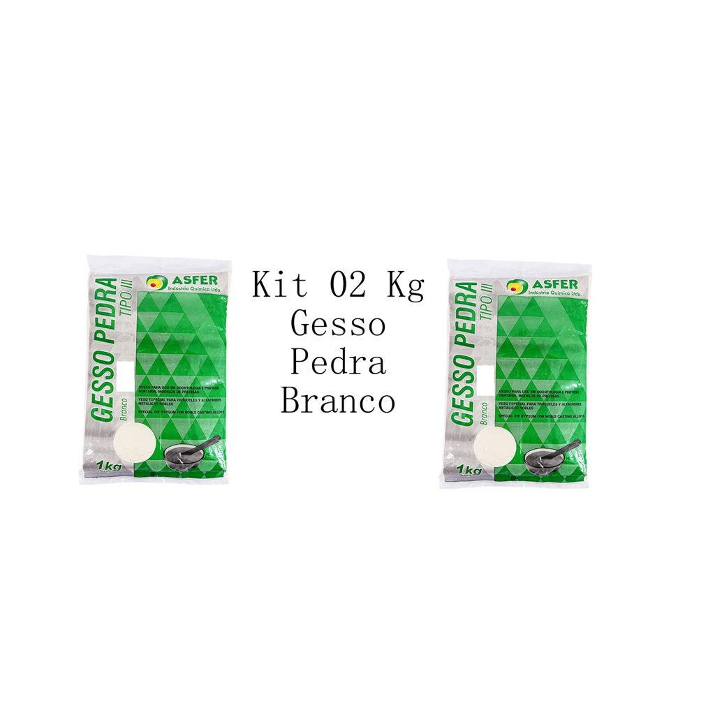 Kit 2 Gesso Pedra Branco Tipo 3 Para Odonto, Artesanato Kit 2 Gesso Pedra Branco Tipo 3 Para Odonto, Artesanato