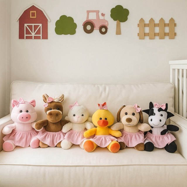 Bicho Pelúcia Fazendinha Menina Rosa – 1 Unidade Bicho Pelúcia Fazendinha Menina Rosa – 1 Unidade