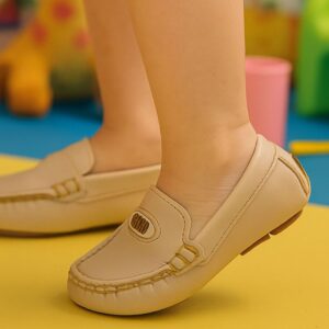 Mocassim Infantil Masculino Confortável E Antiderrapante Pajem Festa Bege Para Menino Bebê Promoção - Oferta na Shopee