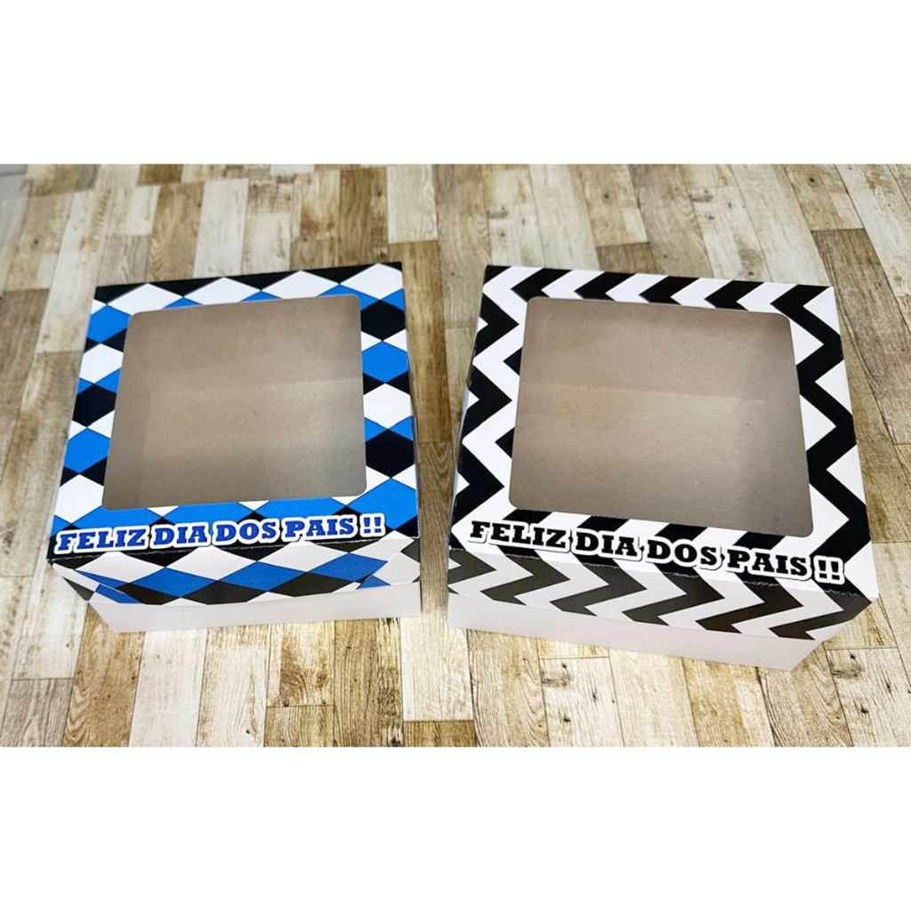 kit Caixa 15x15x8cm tampa solta Presente Dia dos pais com visor em acetato kit Caixa 15x15x8cm tampa solta Presente Dia dos pais com visor em acetato