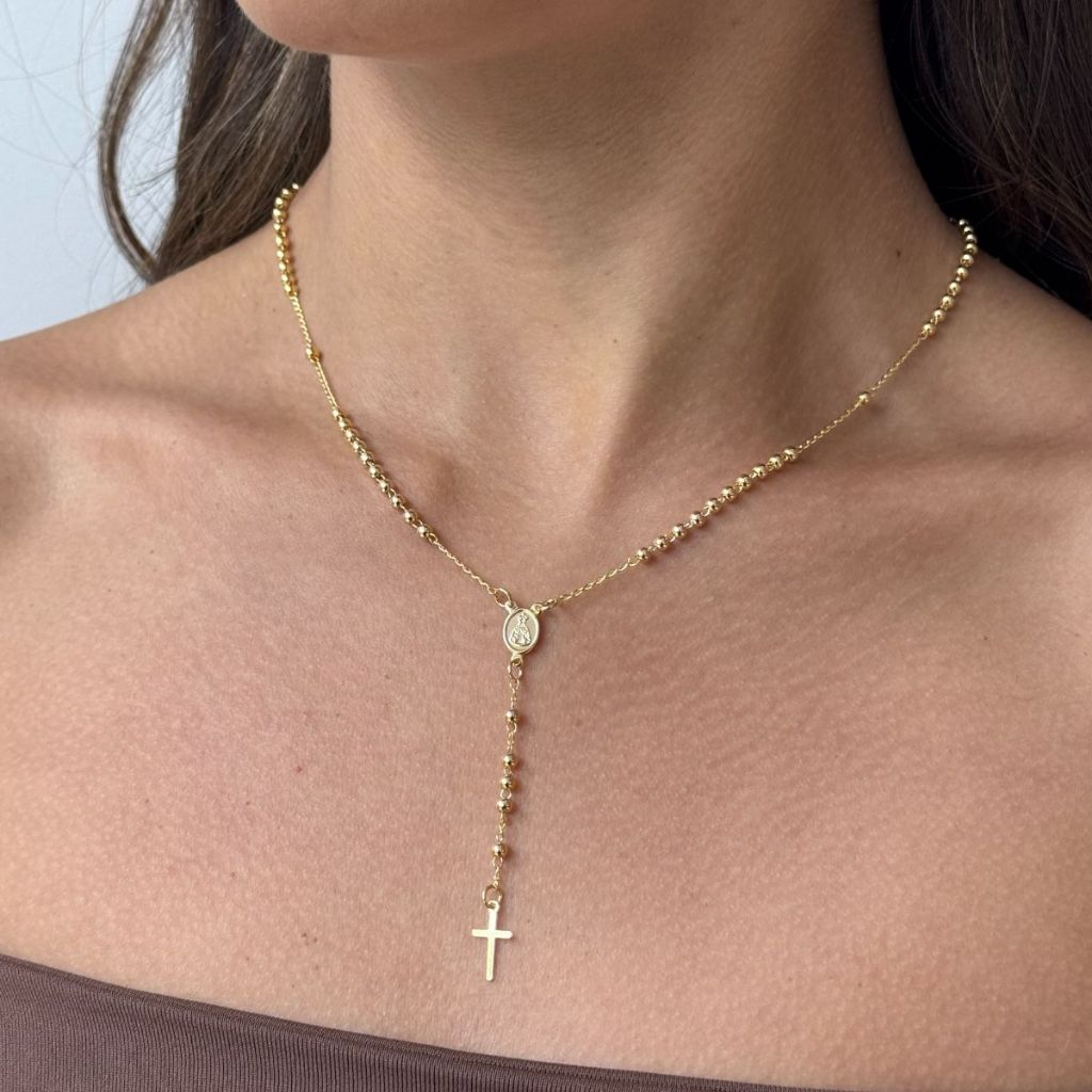 Colar Terço Nossa senhora banhado a Ouro 18k Colar Terço Nossa senhora banhado a Ouro 18k - Oferta na Shopee