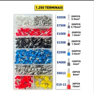 1250 Pcs Virolas De Fio Conectores Terminais Kit Variedade Virola Conector Cabo Isolado Pino Final AWG 15503 - Oferta na Shopee