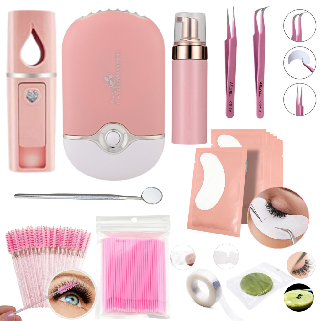 Kit Iniciante Extensão Alongamento De Cilios MiniVentilador NanoVaporizador Escovinha MicrobrushPump Kit Iniciante Extensão Alongamento De Cilios MiniVentilador NanoVaporizador Escovinha MicrobrushPump - Oferta na Shopee