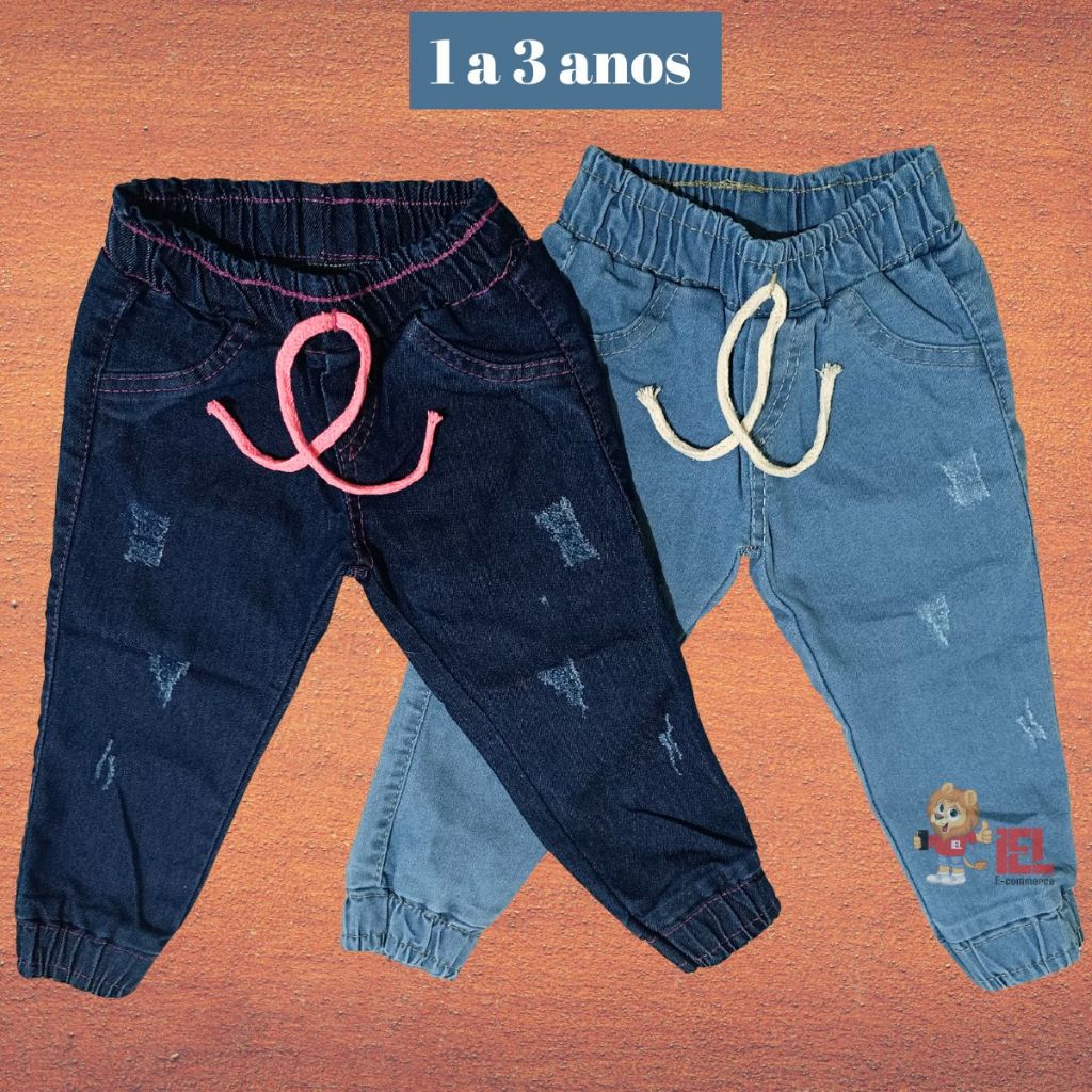 Calça Jogger infantil menino masculina e menina 1 a 3 anos com bolso jeans bebé unissex Calça Jogger infantil menino masculina e menina 1 a 3 anos com bolso jeans bebé unissex - Oferta na Shopee