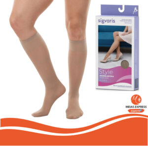 Meia de Compressão Sigvaris Audace 15-20 mmHg 3/4 Natural | Alívio de Fadiga e Varizes - Oferta na Shopee