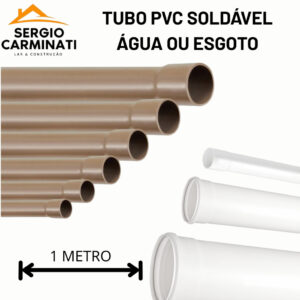 Cano Tubo de PVC Soldável Branco Marrom para Esgoto ou Agua 1 METRO - Oferta na Shopee