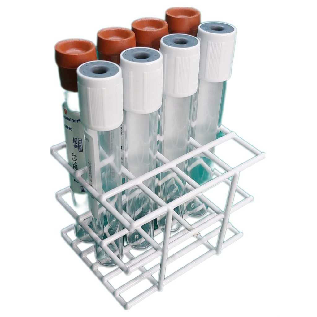 Estante 12 Lugares Tubo De Ensaio De Até 16mm Prf em Arame revestida com PVC. Estante 12 Lugares Tubo De Ensaio De Até 16mm Prf em Arame revestida com PVC.