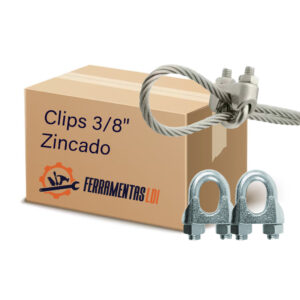 Kit 50 Clips Cabo Aço Guincho Carga Academia Construção 3/8 Zincado - Oferta na Shopee