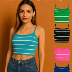 Kit 4 Blusa Feminina Ribana Canelada Top Alcinha Estilo Cropped – Listrada Cores Sortidas - Oferta na Shopee