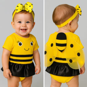 Body bebe abelhinha para mêsversario - KIT 3 PEÇAS. - Oferta na Shopee