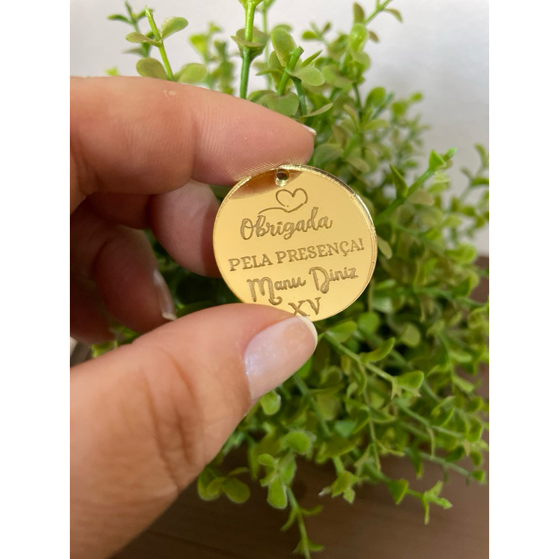 TAG em acrílico espelhado 3cm, lembrancinhas , casamento ,festas... TAG em acrílico espelhado 3cm
