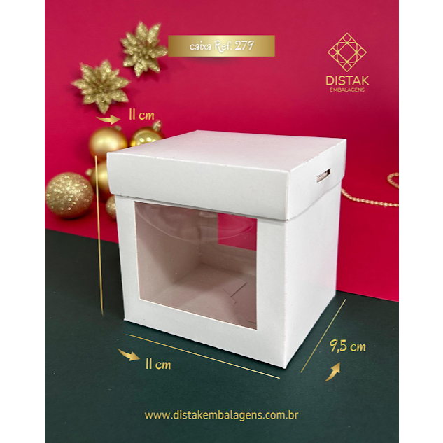 Caixa com visor 11 x 9,5 x 11 cm - 279 Jm Distak Caixa com visor 11 x 9