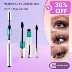Máscara de Cílios 2 em 1 com Escova Dupla | Volume Máximo e Alongamento | À Prova D’Água - Oferta na Shopee