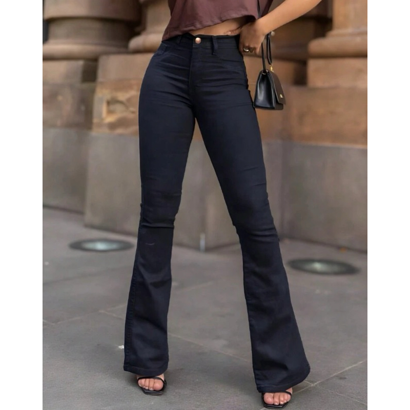 Calça Jeans Feminina Flare Cintura Alta Estilosa Levanta Bumbum Confortável Elegante Levanta Bumbum Calça Jeans Feminina Flare Cintura Alta Estilosa Levanta Bumbum Confortável Elegante Levanta Bumbum - Oferta na Shopee