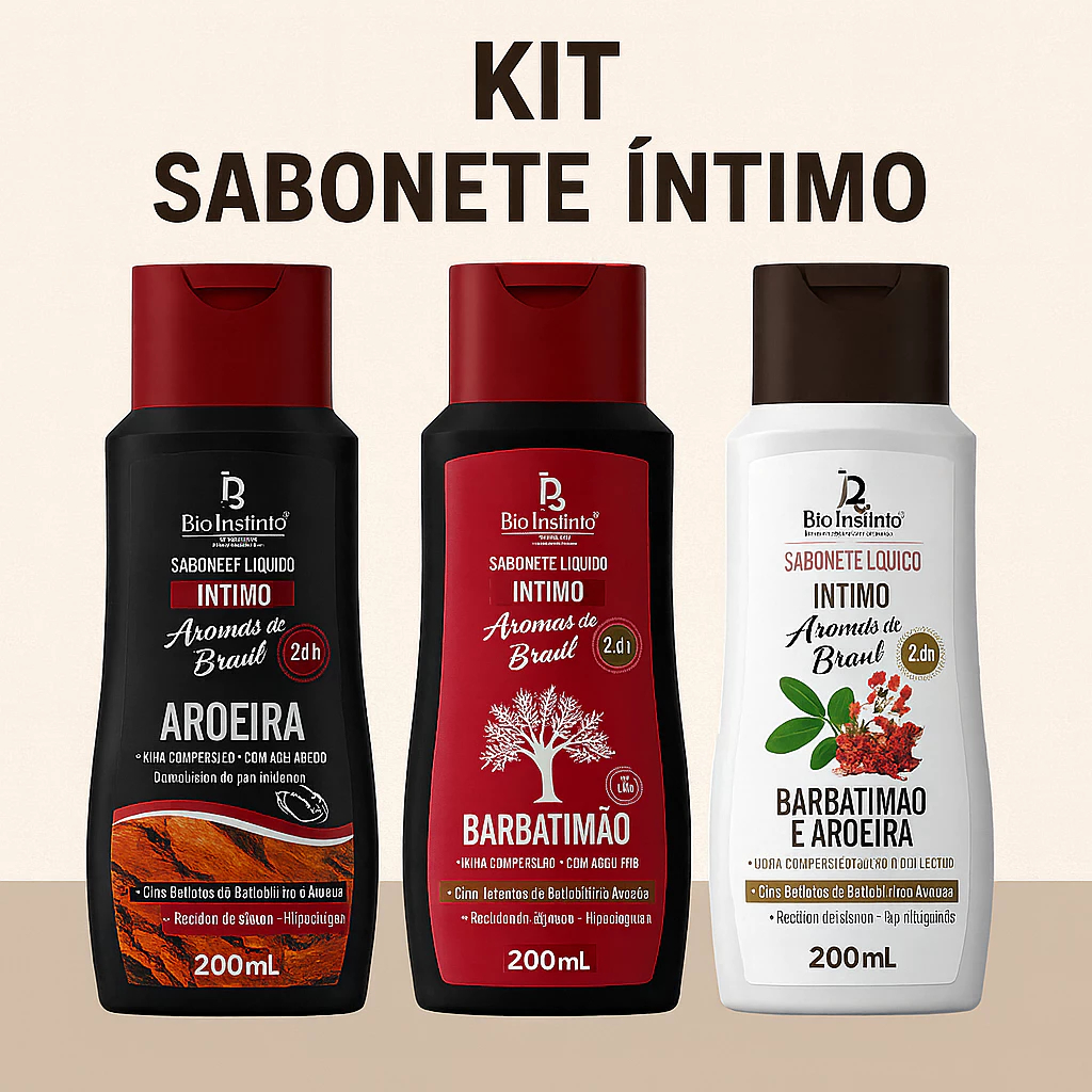 Sabonete Íntimo Bio Instinto – Aromas do Brasil (200mL cada) Sabonete Íntimo Bio Instinto – Aromas do Brasil (200mL cada)