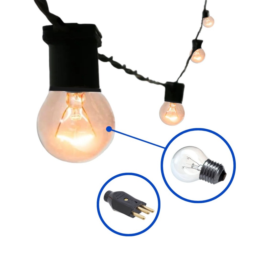 Varal De Luzes Cordão 30 Metros Com Lâmpadas Inclusas Varal De Luzes Cordão 30 Metros Com Lâmpadas Inclusas - Oferta na Shopee