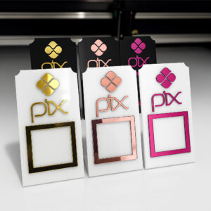 Placa Pix Pagamento QR CODE Mesa Acrílico Empresarial Balcão Atendimento Dourado Rose Pink - Oferta na Shopee