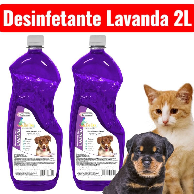 Kit 2 Desinfetantes Eliminador de Odores Para Cão e Gato – 2L Cada – Lavanda – Be Dog Kit 2 Desinfetantes Eliminador de Odores Para Cão e Gato – 2L Cada – Lavanda – Be Dog