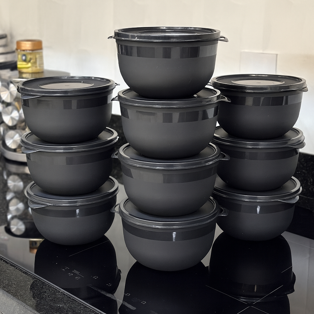 Kit 10 Potes Bowl 1300ml Plástico com Tampa – Marmita Cozinha, Freezer, Micro-ondas e Lava-Louças. Kit 10 Potes Bowl 1300ml Plástico com Tampa – Marmita Cozinha, Freezer, Micro-ondas e Lava-Louças.