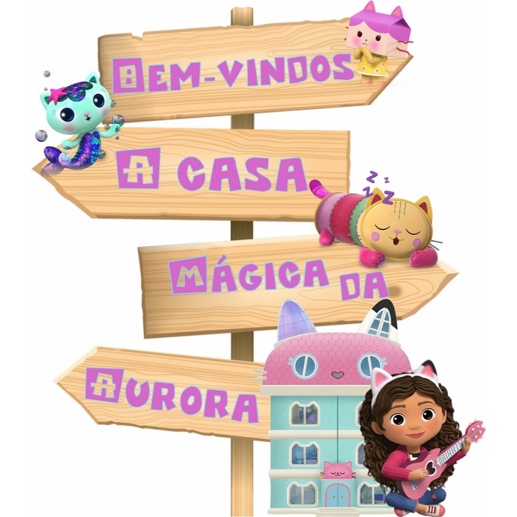 A casa magica da Gabby placa bem vindos setas display em MDF Personalizado A casa magica da Gabby placa bem vindos setas display em MDF Personalizado - Oferta na Shopee