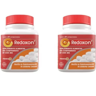 KIT 02 UNID Redoxon Suplemento Alimentar Vitamina C 500mg 30 Comprimidos KIT 02 UNID Redoxon Suplemento Alimentar Vitamina C 500mg 30 Comprimidos