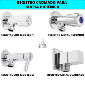 Registro De Metal Ou Abs Cromado Com Acionamento 1/4 De Volta Para Ducha Higiênica Banheiro Pet Shop - Oferta na Shopee