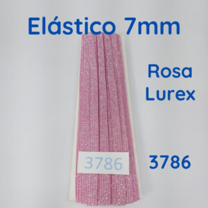 Elástico Lurex chato 7mm rosa 3786 001 - 322A17 - Oferta na Shopee