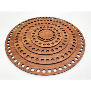 Base MDF Mogno Crochê Fio de Malha - 10 a 20cm - Oferta na Shopee