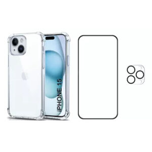 Kit Para iPhone 15 Pelicula Vidro 3D + Capa Capinha Anti Shock+Pelicula Camera 3D - Oferta na Shopee