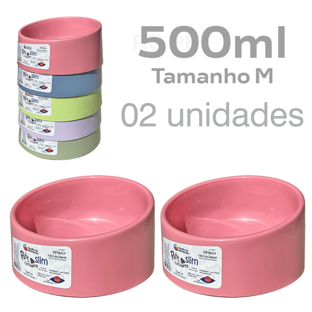 2 Pote Comedouro Bebedouro Slim Médio 500ml para Cachorro Família Estimação 2 Pote Comedouro Bebedouro Slim Médio 500ml para Cachorro Família Estimação - Oferta na Shopee