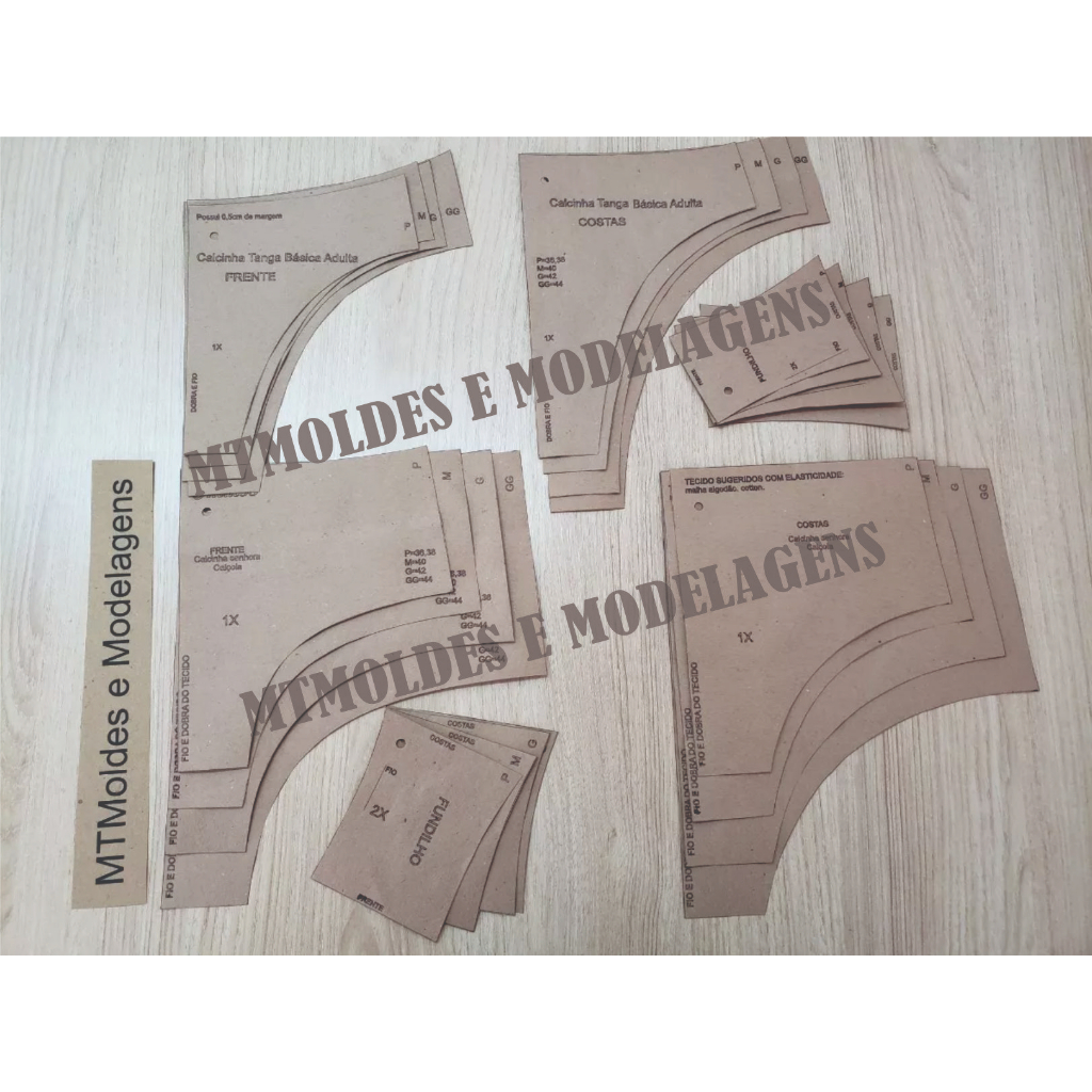 Kit Moldes Modelagem Calcinha Básica Tanga e calçola Senhora 80g Kit Moldes Modelagem Calcinha Básica Tanga e calçola Senhora 80g