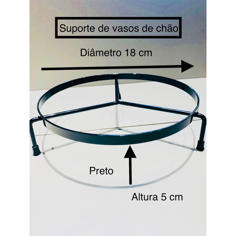 Suporte para Vasos nas medidas de 18, 24, 30 cm diâmetro de ferro chato altura de 5 cm. Suporte para Vasos nas medidas de 18