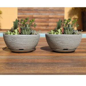 Kit 2 Vasos Bacia Polietileno Para Plantas cactos e suculentas N1 (26x13) Com Prato - Oferta na Shopee