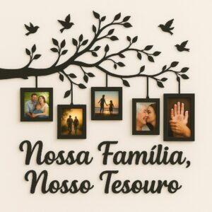Quadro Decorativo em MDF 10x15– Árvore com Molduras para Fotos de Família - Oferta na Shopee