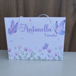 Sacolinha Personalizada Jardim das Borboletas Lilás - Pegue e Monte - Oferta na Shopee