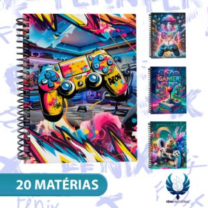 Caderno Universitário Capa Dura Decorado – Linha Gamer  ️ - Oferta na Shopee