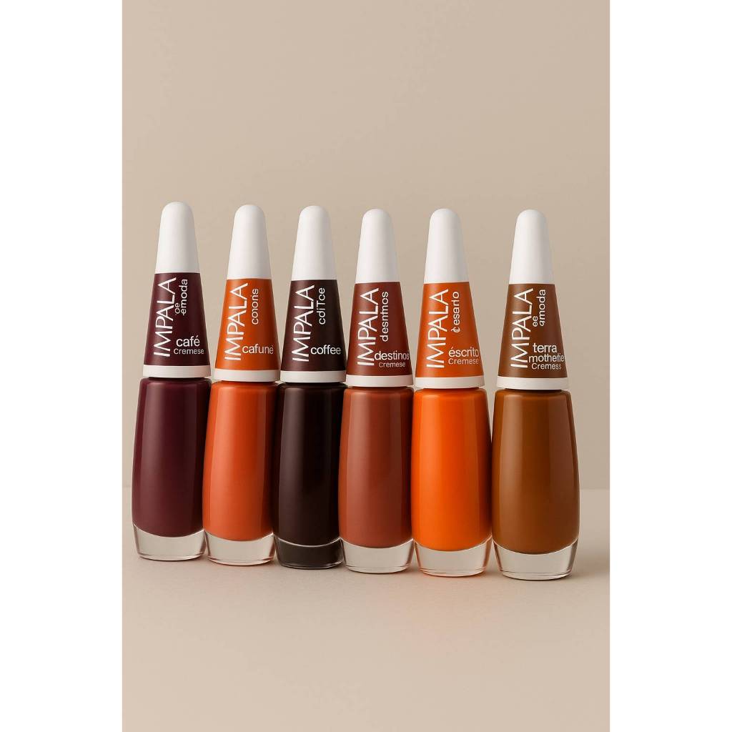 Kit de Esmaltes Impala Esmaltes Tons Nudes Marrom Terracota 8ml Kit de Esmaltes Impala Esmaltes Tons Nudes Marrom Terracota 8ml