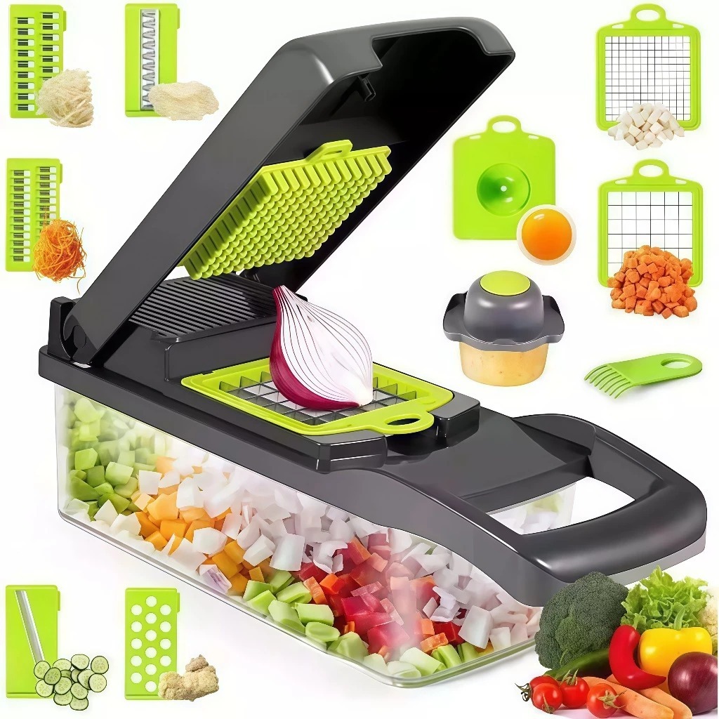 Fatiador de cozinha multifuncional profissional de aço inoxidável 16 em 1 vegetal/fruta e cozinha de seis peças Fatiador de cozinha multifuncional profissional de aço inoxidável 16 em 1 vegetal/fruta e cozinha de seis peças