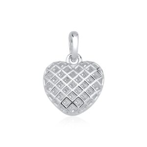 Pingente de Prata 925 Coração Vazado e Detalhado - Oferta na Shopee