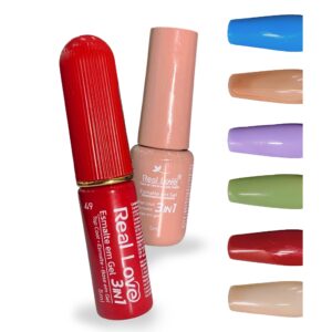 Esmalte em Gel 3 em 1 -Base/Esmalte/Top Coat - Real Love 5ml - Oferta na Shopee