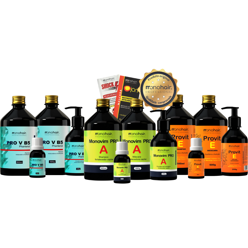 Kit Monovim Pro A + Kit Pro V B5 + Provit E - Cronograma Capilar Kit Monovim Pro A + Kit Pro V B5 + Provit E - Cronograma Capilar - Oferta na Shopee